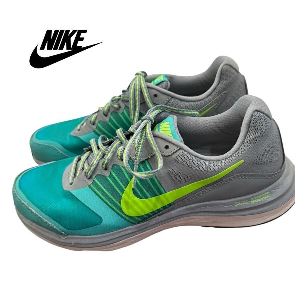 Nike Women’s Dual Fusion X 709501 004 Grey Green Blue DS Sneakers Shoes 8